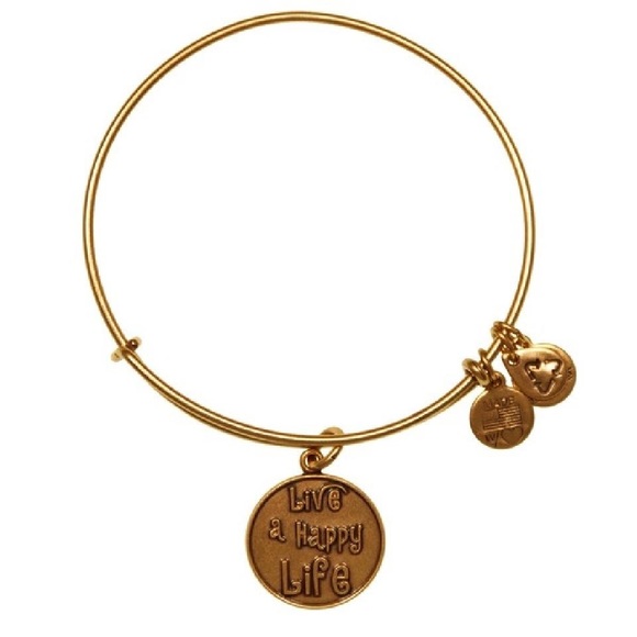 Alex and Ani | Jewelry | Alex And Ani Gold Live A Happy Life Bracelet